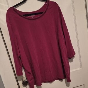 Catherines Women's Long Sleeve Plum Top